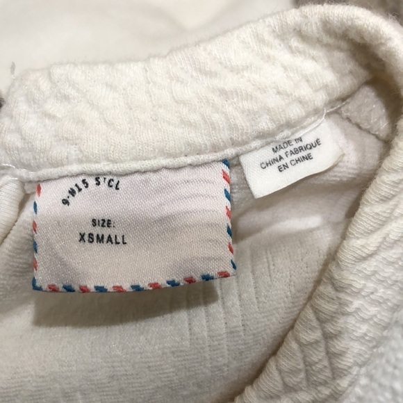 Anthropologie Postmark Textured Top Size XS Cream Geometric Diamond Pattern - Picture 6 of 8